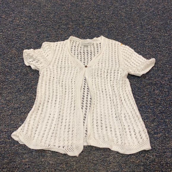 Sag Harbor White Crotchet Top sz. M - Picture 1 of 4